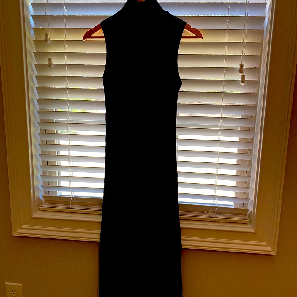 Sleeveless mock turtleneck dress